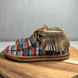 Twisted X Serape Fringe Moccasin  Bootie Womens Size 6.5M WCA0021 Wore Once‎ EUC